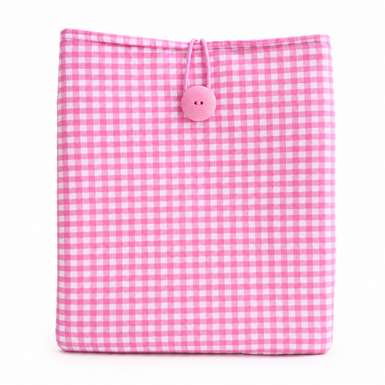 Funda de Libro Vichy Rosa - popelín de algodón cuadros rosa y blanco